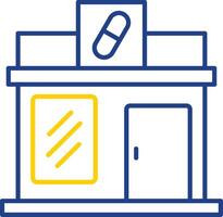 línea de farmacia icono de dos colores vector