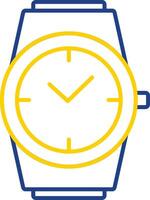 Stylish Watch Line Two Color Icon vector