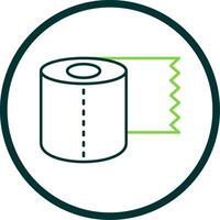 Toilet Paper Line Circle Icon vector