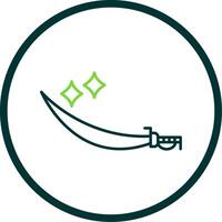 Sword Line Circle Icon vector