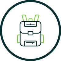 Backpack Line Circle Icon vector