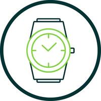 Stylish Watch Line Circle Icon vector