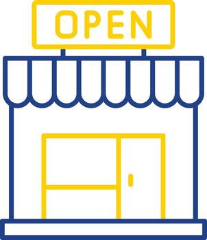 Open Line Two Color Icon vector