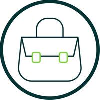 Shoulder Bag Line Circle Icon vector