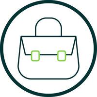 Shoulder Bag Line Circle Icon vector