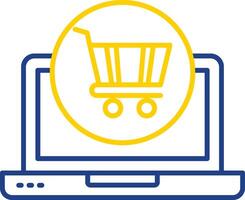 Shopping Online Line Two Color Icon vector