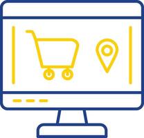 Online Order Line Two Color Icon vector