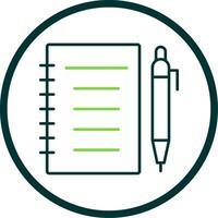 Notebook Line Circle Icon vector