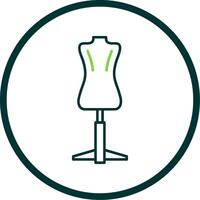 Mannequin Line Circle Icon vector