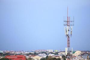 Cell phone tower and high speed internet network photo