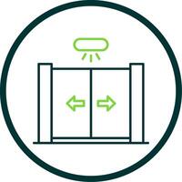 Sliding Door Line Circle Icon vector