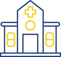 icono de dos colores de la línea del hospital vector