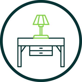 Console Table Line Circle Icon vector