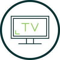 Tv Line Circle Icon vector