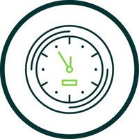 Wall Clock Line Circle Icon vector