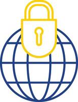 Global Security Line Two Color Icon vector