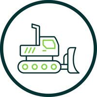 Excavator Line Circle Icon vector