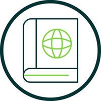 Encyclopedia Line Circle Icon vector