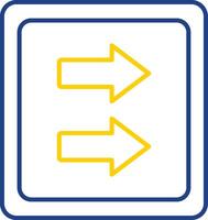 Fast Forward Line Two Color Icon vector