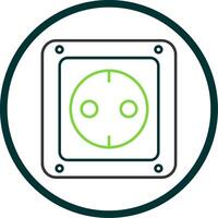 Socket Line Circle Icon vector