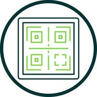 QR Line Circle Icon vector