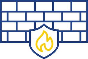 Firewall Line Two Color Icon vector