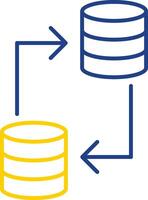 línea de transferencia de datos icono de dos colores vector