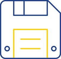 Diskette Line Two Color Icon vector