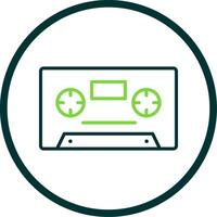 Cassette Line Circle Icon vector