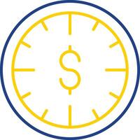 el tiempo es dinero línea icono de dos colores vector