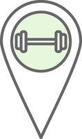 Gym Location Fillay Icon vector
