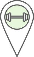 gimnasio ubicación relleno icono vector