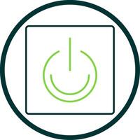 Turn On Line Circle Icon vector