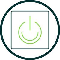 Turn On Line Circle Icon vector