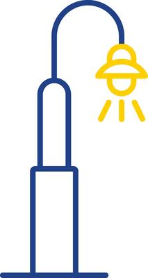 Street Light Line Two Color Icon