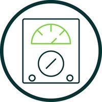 Voltmeter Line Circle Icon vector