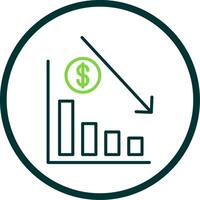 Business Decline Line Circle Icon vector
