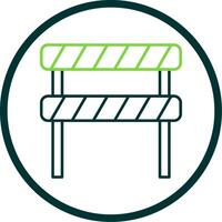 Road Block Line Circle Icon vector