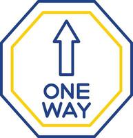 One Way Line Two Color Icon vector