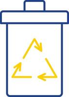 Recycle Bin Line Two Color Icon vector