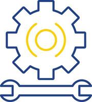 Gear Line Two Color Icon vector