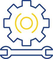 Gear Line Two Color Icon vector