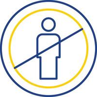 No Entry Line Two Color Icon vector