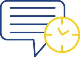 Message Clock Line Two Color Icon vector