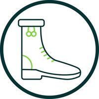 Rain Boots Line Circle Icon vector