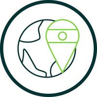 Location Line Circle Icon vector