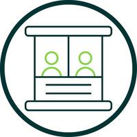 Ticket Box Line Circle Icon vector