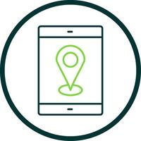 Mobile Gps Line Circle Icon vector