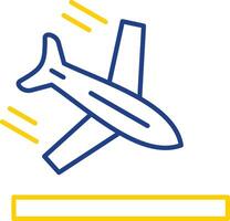 Plane Line Two Color Icon vector