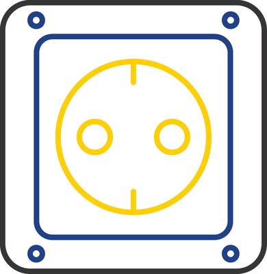 Socket Line Two Color Icon
